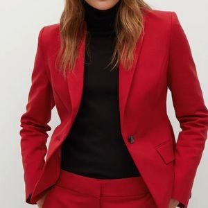 Mango red blazer size 4